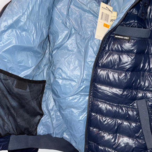 MEMBERS ONLY Men's Puffer Full-Zip Hooded Jacket in Navy - S - Picture 10 of 15